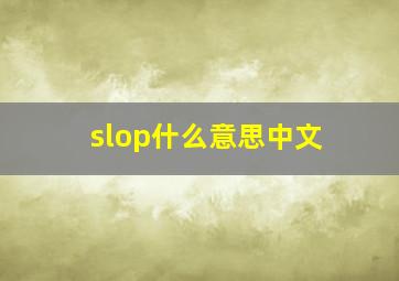 slop什么意思中文