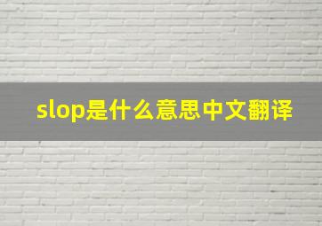 slop是什么意思中文翻译