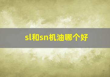 sl和sn机油哪个好