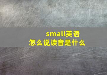 small英语怎么说读音是什么