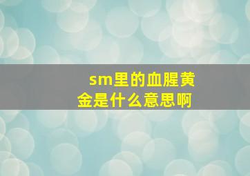 sm里的血腥黄金是什么意思啊