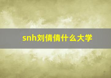 snh刘倩倩什么大学