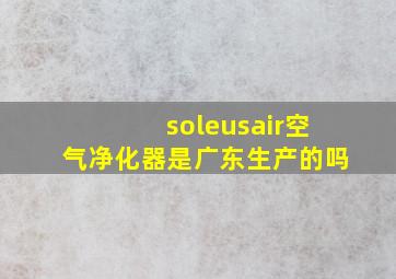 soleusair空气净化器是广东生产的吗