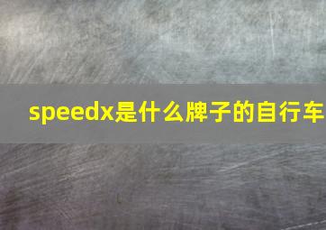 speedx是什么牌子的自行车