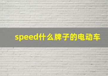 speed什么牌子的电动车