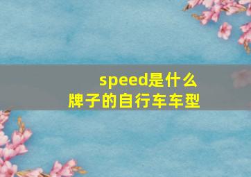 speed是什么牌子的自行车车型