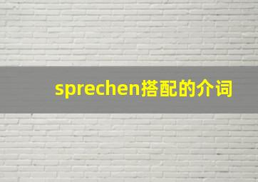 sprechen搭配的介词