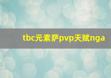 tbc元素萨pvp天赋nga