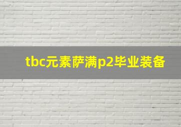 tbc元素萨满p2毕业装备