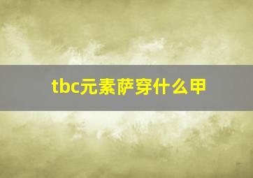 tbc元素萨穿什么甲