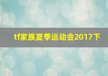 tf家族夏季运动会2017下