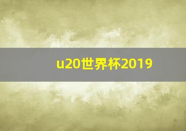 u20世界杯2019