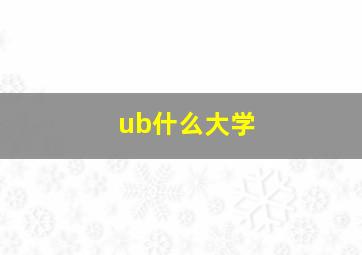 ub什么大学