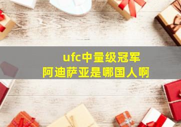 ufc中量级冠军阿迪萨亚是哪国人啊