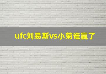 ufc刘易斯vs小菊谁赢了