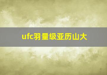 ufc羽量级亚历山大