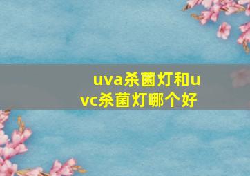 uva杀菌灯和uvc杀菌灯哪个好