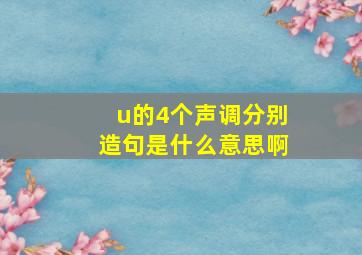 u的4个声调分别造句是什么意思啊