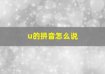 u的拼音怎么说