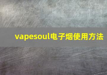 vapesoul电子烟使用方法