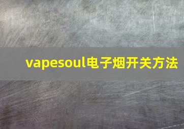 vapesoul电子烟开关方法