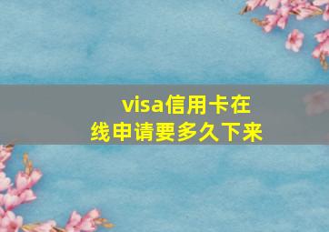 visa信用卡在线申请要多久下来