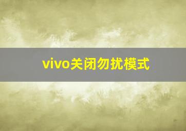 vivo关闭勿扰模式