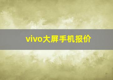 vivo大屏手机报价