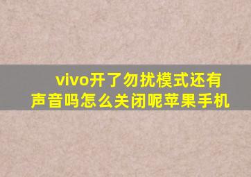 vivo开了勿扰模式还有声音吗怎么关闭呢苹果手机