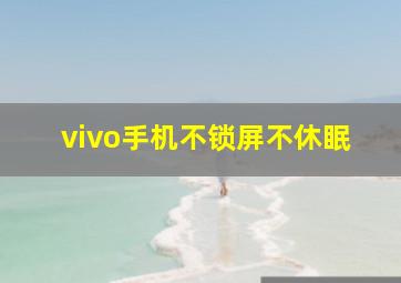 vivo手机不锁屏不休眠