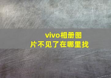 vivo相册图片不见了在哪里找