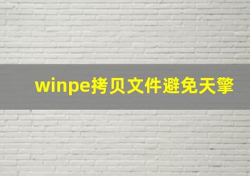 winpe拷贝文件避免天擎