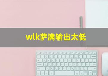 wlk萨满输出太低