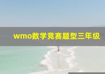 wmo数学竞赛题型三年级