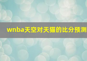 wnba天空对天猫的比分预测