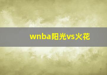 wnba阳光vs火花