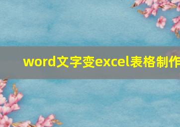 word文字变excel表格制作