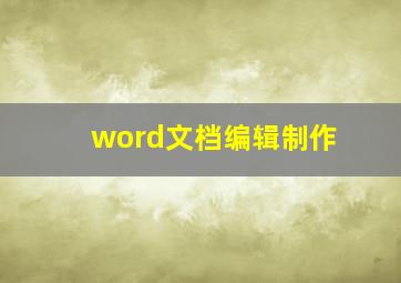 word文档编辑制作