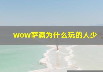 wow萨满为什么玩的人少