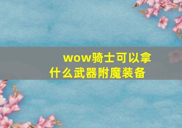 wow骑士可以拿什么武器附魔装备