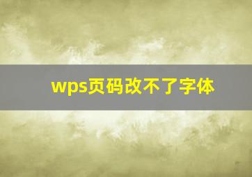 wps页码改不了字体