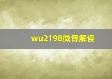 wu2198微博解读