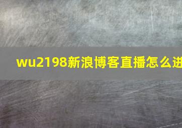 wu2198新浪博客直播怎么进