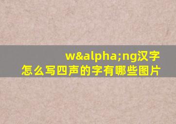 wαng汉字怎么写四声的字有哪些图片