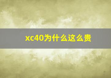 xc40为什么这么贵