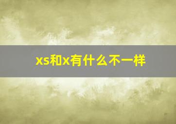 xs和x有什么不一样