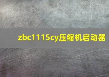 zbc1115cy压缩机启动器