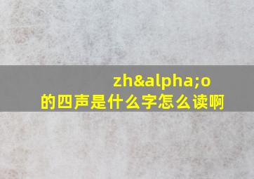 zhαo的四声是什么字怎么读啊