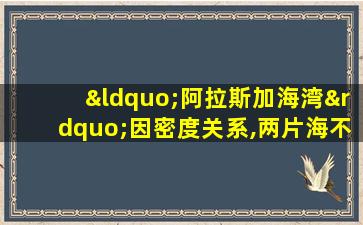 “阿拉斯加海湾”因密度关系,两片海不能融为一体