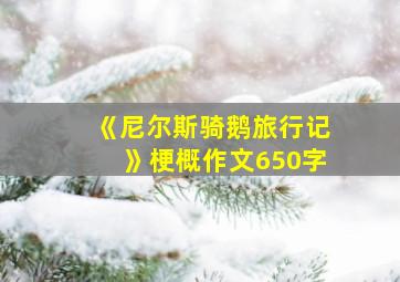 《尼尔斯骑鹅旅行记》梗概作文650字